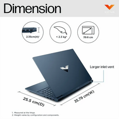 HP Victus 15-fb3025AX AMD Ryzen 9 Gaming Laptop (16GB, 1TB SSD, Windows 11 Home, 8GB Graphics, 15.6 inch 144 Hz Full HD IPS Display, NVIDIA GeForce RTX 4060, MS Ofice Home 2024, Performance Blue, 2.29 KG)