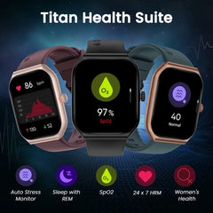 Titan Smart 3 Premium Metal Smartwatch with 4.97 cm (1.96 inch) Super AMOLED Display, BT Calling, 100+ Sports Modes, Alexa Built-in, IP68 Water Resistance & NitroFast Charging, Black