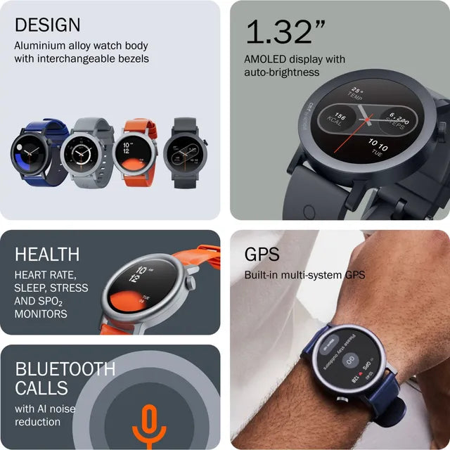 Nothing Watch Pro 2 Smartwatch with Bluetooth Calling (33.52mm AMOLED Display, IP68 Water Resistant, Dark Grey Strap)
