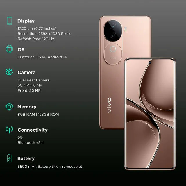 vivo V40e 5G (8GB RAM, 128 ROM, Royal Bronze)
