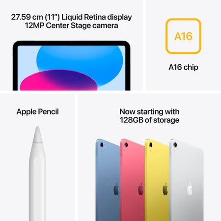 Apple iPad A16 11th Gen 2025 27.59 cm (10.86 inch) Wi-Fi Tablet, 128 GB, Blue