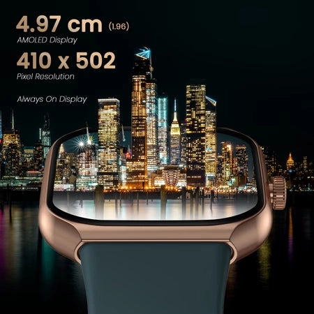 Titan Smart 3 Premium Metal Smartwatch with 4.97 cm (1.96 inch) Super AMOLED Display, BT Calling, 100+ Sports Modes, Alexa Built-in, IP68 Water Resistance & NitroFast Charging, Black